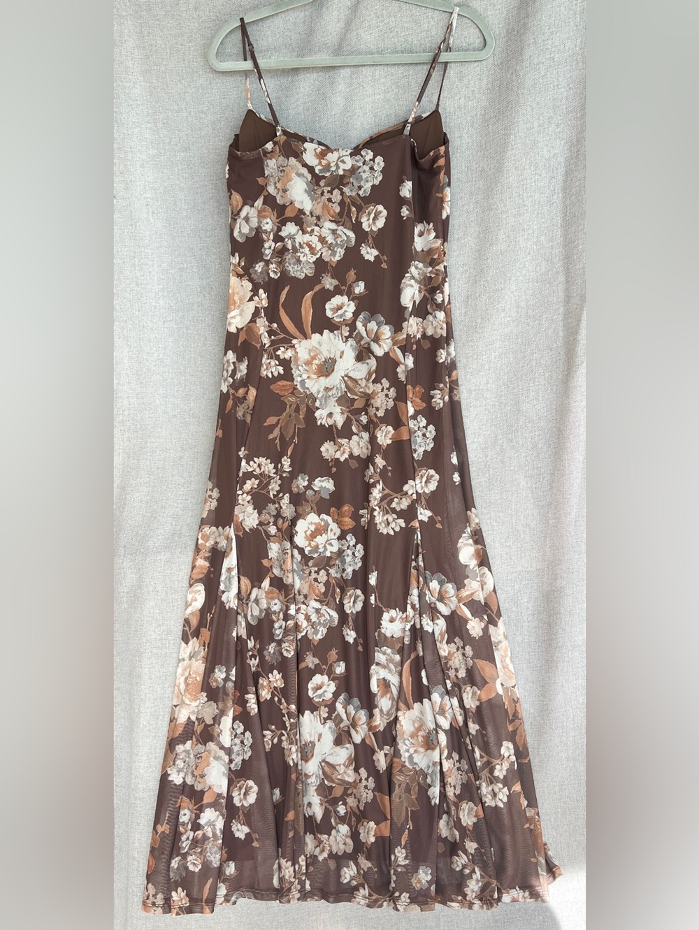 Camila Coelho Revolve Floral Mesh Spaghetti Underwire Bustier Maxi dress size L - Picture 5 of 16